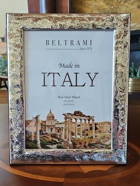 Beltrami Italy Real Silver Plated Textured Picture Frame 8 x 10